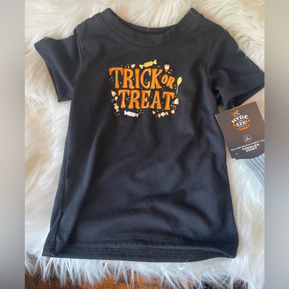 Kids Black Trick or Treat Tee